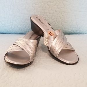DAMIANI'S GORGEOUS SILVER SANDALS SZ 11 SLIP ON